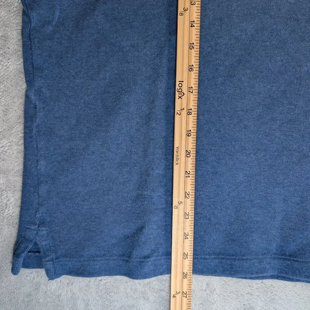 Ralph Lauren Polo Sweater Men XXL Blue 1/4 Zip Pony Pullover Preppy *Fits Small*